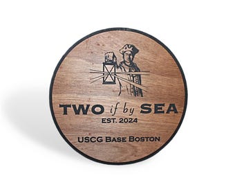 Modern 3D Military Sign – Two If By Sea Wall Art – Raised USCG Logo Sign – Clean Professional Service Decor – Custom 3D Armed Forces Gift