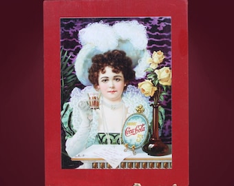 Vintage Soda Lady Art Print – Retro Victorian‑Style Beverage Ad with Elegant Fashion – Classic Wall Decor for Kitchen, Bar, or Café