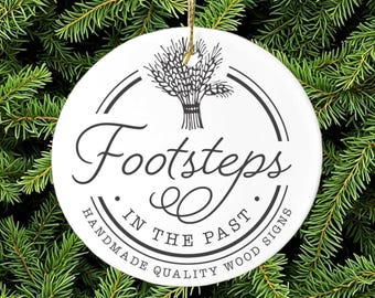 Custom Ceramic Printed Ornament with Business Logo – Glossy Round Branding Display or Client Gift