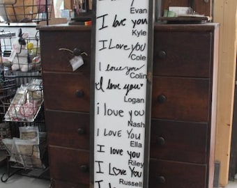 Custom Gift I love you Handwriting Sign Kids Parents Grandparents for her Gift for him Raised 3D Note Reminder Wedding Christmas for Mom