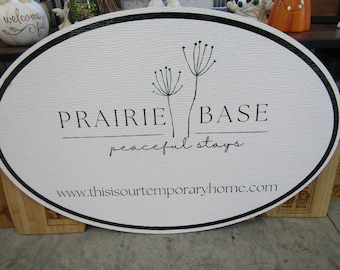 Custom Textured Oval Weatherproof Sign Pvc Plastic  Personalized Ready for your Business Logo Great for hanging or wall mounted