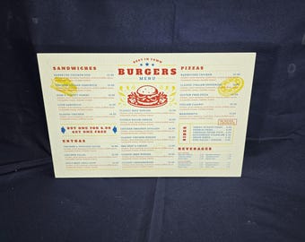 Weatherproof PVC Restaurant Menu Sign – Durable Outdoor sign for Cafes, Food Trucks & Diners