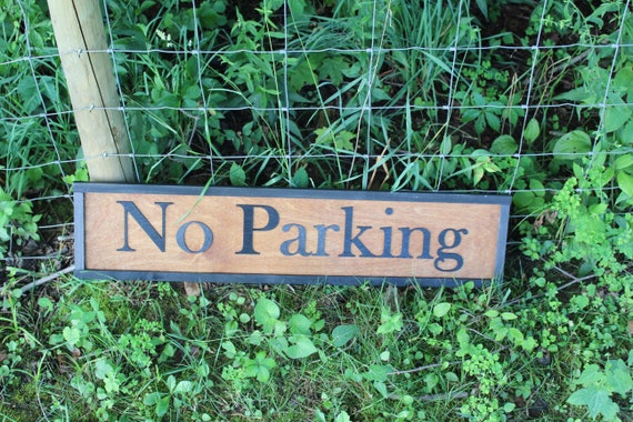 Large Custom No Parking Sign for Retreat Cabin Campground Sign Over-sized Rustic Wood Laser Cut Out 3D Extra Large Directional Sign