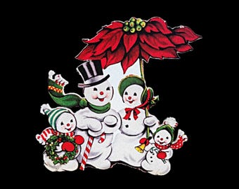 Printed Snowman Family Decor – Cute Christmas Yard Sign – Winter Holiday Display – Festive Snowmen Scene – Adorable Printed Christmas Art
