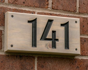 Custom Wooden House Number Sign – Rustic Address Plaque for Outdoor Wall, Porch, or Entryway