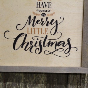 Framed Have Yourself A Merry Little Christmas Wood Sign Tree Shaped