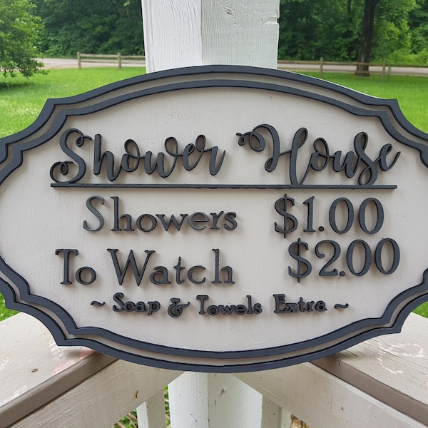Outdoor Shower Sign Etsy