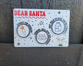Dear Santa Tray Cookies Milk Reindeer Carrot PVC Printed Christmas Day Treat Gift Snack Plate Leave for Santa