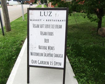 Custom Sidewalk Sign – UV Printed Outdoor Business Sign – Restaurant & Market Street Display – Durable Double‑Sided Signage- A Frame