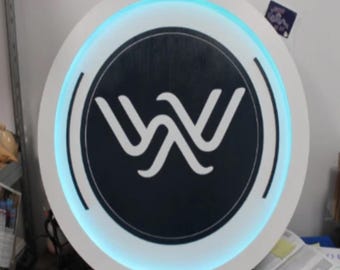 Custom Wood Logo Light • Personalized LED Wooden Sign • Modern Business Wall Decor • Branded Illuminated Accent