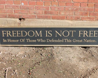 Custom Wood Decor Sign: 3D Laser Cut , Freedom is not Free, America, USA, Military, Veteran, Thank you, Retirement, Decor, Wall Art, Honor