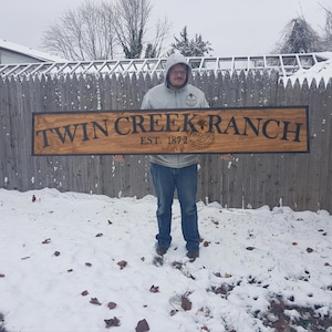 Custom Ranch Rustic Sign Wooden Laser Cut Single Doublesided Farm Homestead Giftable Personalized Business Sign Camp 3D Raised Letters