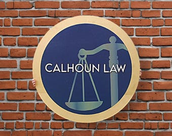 3D & Printed Law Office Sign – Custom Legal Logo Sign – Calhoun Law Decor – Raised Letter Business Sign – Professional Office Wall Art