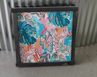 Plant Lover Tropical Summer Sign Print Colors Framed Art Handmade Monstera Hawaii Warm Wooden Sign Wall Art