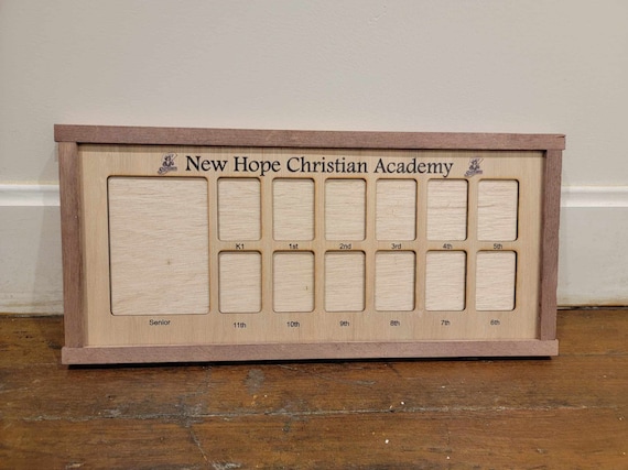 New Hope Christian School Name Private Academy Personalized K-12 School Years Horizontal Picture Frame Photo Display Photo Back to School