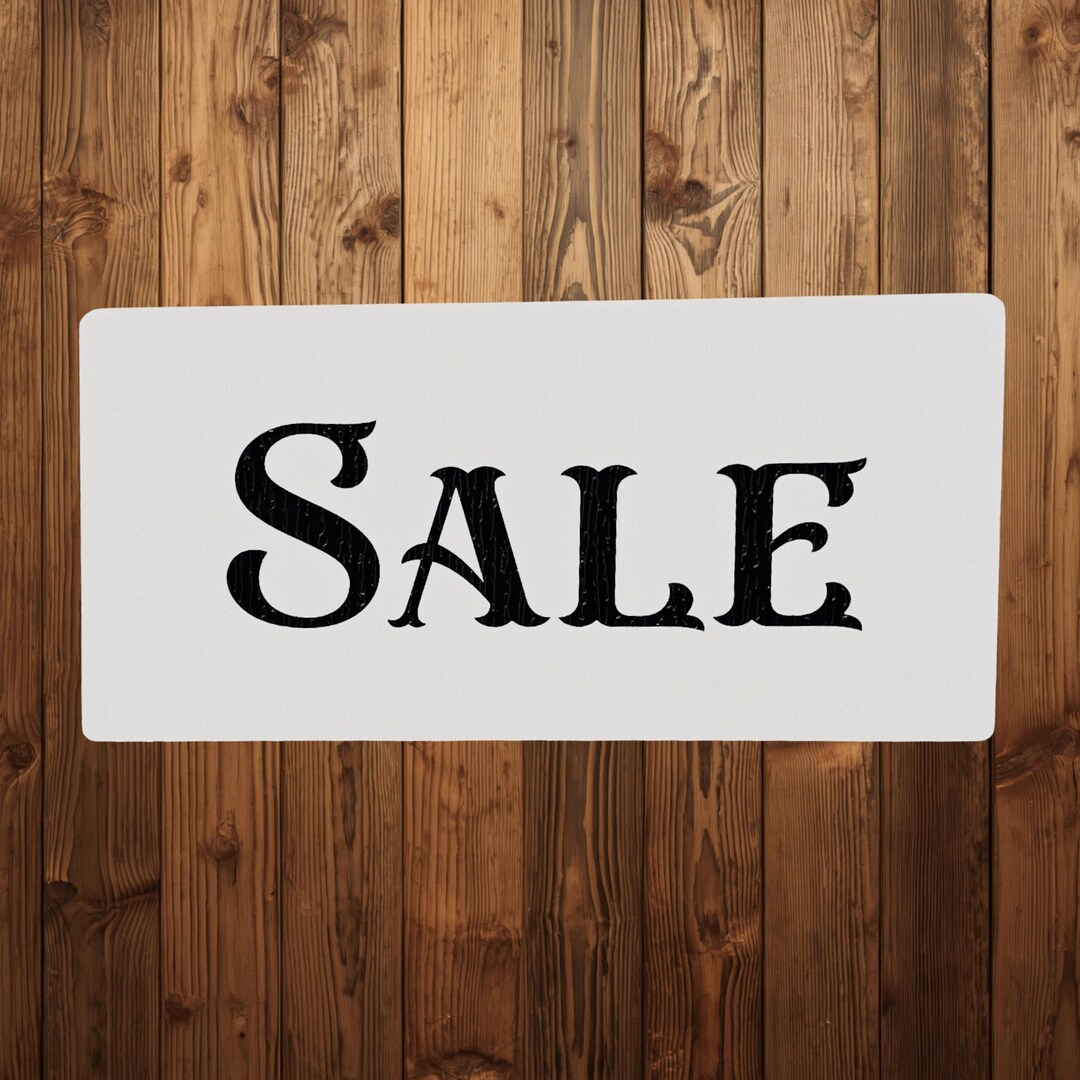 Sale Sign – Black Lettering on White for Farmhouse, Retro, Cottage, or ...
