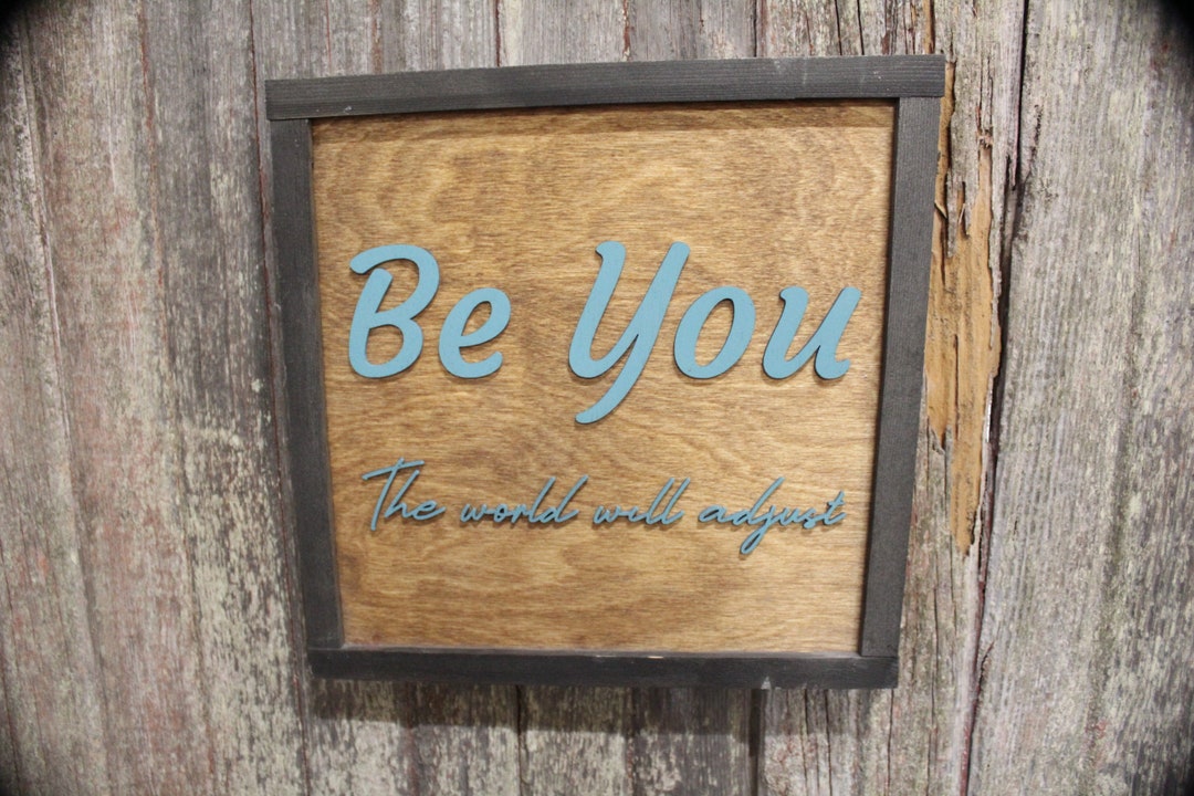 Be You Wooden Sign: 3D Script, Motivational Dorm Decor - Etsy