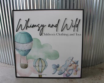 Custom Logo Business Sign: 3D Plywood Letters, UV Printed