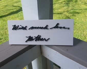 Personal Note, Your Hand Writing, Actual Handwriting, In Memory Of, Personalized Ornament, Actual Sketch,  3D Cut Out, FootstepsinthePast