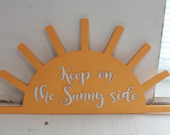 Keep On The Sunny Side Baby Shower Crib Sign Contoured Sun New Baby Event Gender 3d Wooden Handmade
