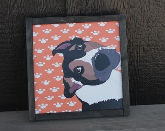 Large Square Dog Nursery Signage Rustic Wood UV Printed Extra Large Sign Puppy Animal Pet