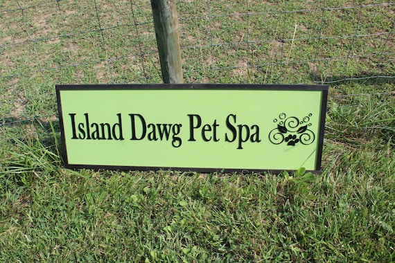 Spa Pet Animal Groomer Small Business Custom Wood Sign Large Commercial Signage Outdoor Sign Use My Logo Graphic Office Entrance Clean