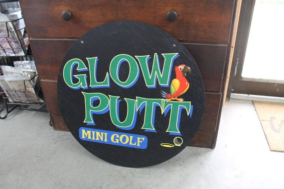 Mini Golf Putt Putt Laser Tag Night Club Personalized Black Light Sign UV Printed Fluorescent Glow Look Your Logo Image Wood Ultraviolet