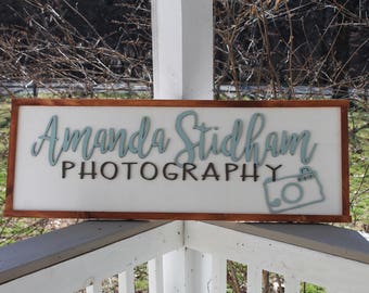 Wood Photo Studio Sign Artistic Art Room Photography Studio Small Business Laser-Cut Custom Professional Shop Personalized Storefront Logo