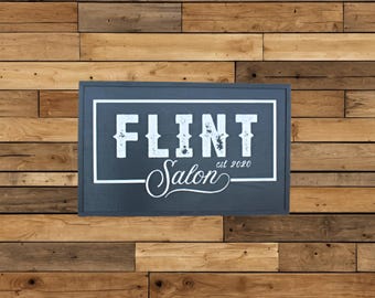 Custom Raised Wood Business Sign • 3D Salon Sign • Modern Rustic Storefront Decor • Personalized Business Name Sign