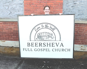 Custom Church Sign: 3D Laser Cut Wood Logo, Personalized Signage