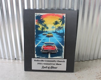 Plaque Thank you Car Show Winner Best In Show Printed Acrylic Wood Gift Recognition Appreciation Sign First Place Car Collector Enthusiast