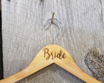 Bride Dress Clothes Hanger Bridal Party Engraved Hard Wood Coat Sturdy Wedding Bromellow Personalized