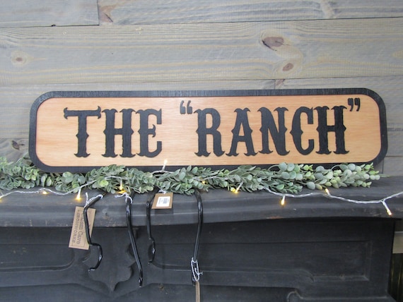 Oversized Large Custom Ranch Rustic Wooden Sign The Ranch Raised Lettering Homestead Commerical Signage Country Style 3D Laser Cut Handmade