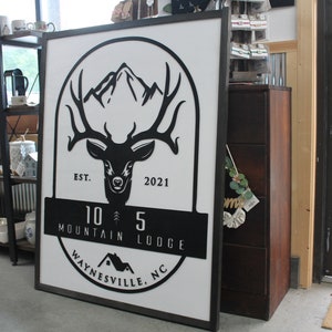 Custom Outdoor Farm Sign Deer Processing Commercial Buck Rack Business Sign Rectangle Large Small Business Logo Laser Cut Wood Sign