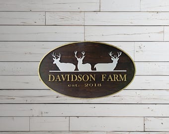 3D Custom Cabin Lodge Sign Deer Antler Family Name Sign Rustic Outdoor Cabin Decor Personalized Homestead Established Plaque for Lodge Owner