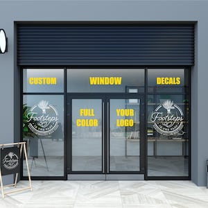 Custom Window Decal Retail Store Decal Front Door Business Sticker Custom Business Logo Decal Personalized Storefront Waterproof Sticker