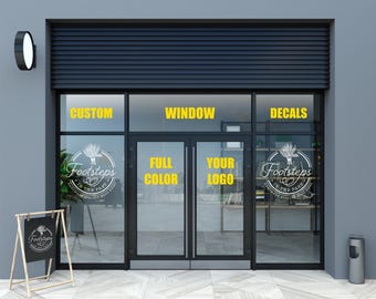 Custom Window Decal Retail Store Decal Front Door Business Sticker Custom Business Logo Decal Personalized Storefront Waterproof Sticker