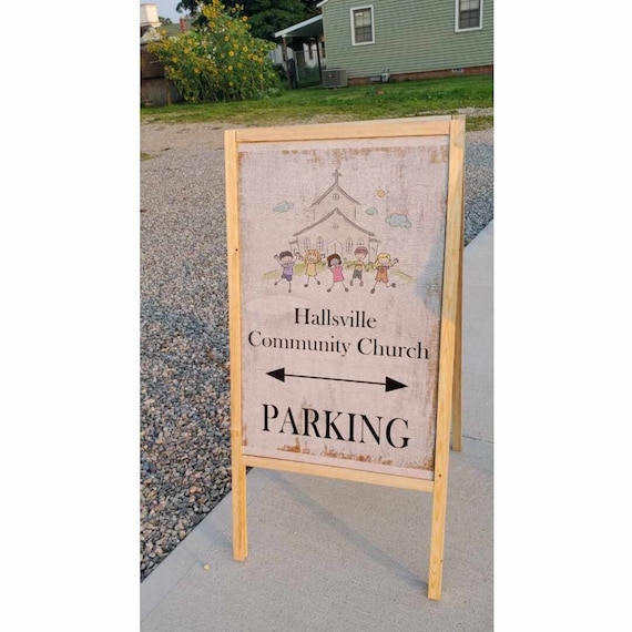 Parking Church Sidewalk Sign A Frame Folding Sign Affordable Business Sign Your Logo Free Standing Commercial Hinge Outdoor Advertising