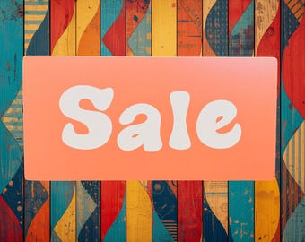 Sale Sign – Retro Red and White Bubble Letter Sign for Small‑Business, Boutique, or Market Display Decor