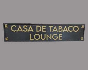 Custom Tobacco Lounge Embellishments Ranch Sign Over-sized Rustic Business Name Logo Wood Laser Cut Out 3D Extra Large Sign Black and Gold