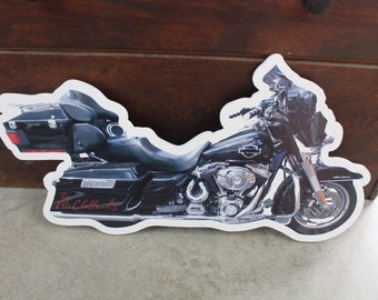 Custom Motorcycle Photo Bike Rider Printed Sign Contour Weatherproof PVC plastic smooth Personalized Cutout Great for hanging ormounted