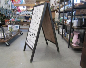 Custom Book Store Front Sign A frame Dog Basset Hound Freestanding Logo Personalized Business Commerical Signage Foldable Wooden Outdoor