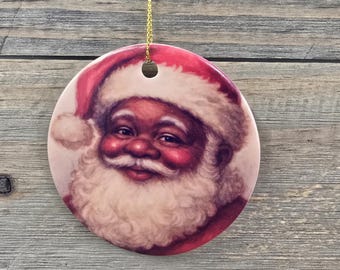 Classic Santa Face Ornament – Handcrafted Ceramic Christmas Keepsake