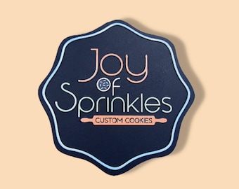 3D Layered Cookie Sign • Small Business Pastel Bakery Decor • Raised Wood Donut Rolling Pin