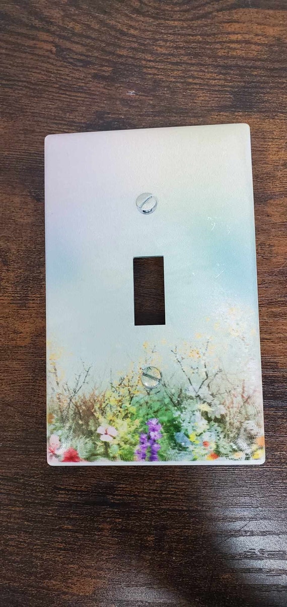 Flowers Wild Flower Floral Nursery Spring Printed in Color Light Switch Cover Plate Durable Baby Room Kids Room