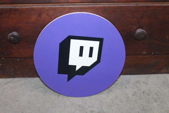 Twitch Supporter Streamer Social Media Gamer Video Manager Blogger Video Purple Background sign Hanging Wall Decor Social Handle PVC SMooth