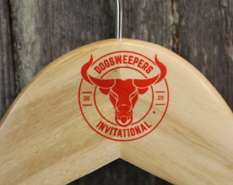 Custom Clothes Hanger Printed Hard Wood Use Your Logo Color Ink Customization Business Logo Personalized