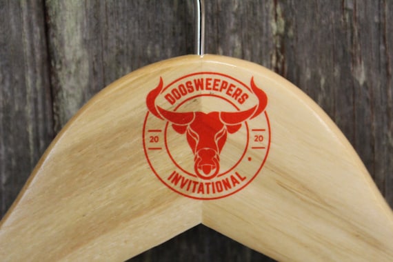 Custom Clothes Hanger Printed Hard Wood Use Your Logo Color Ink Customization Business Logo Personalized