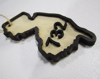 Custom State Raised Area Code Raised Sign New Jersey 732  3D Wood Your Words Custom Wooden Words Laser Cut Out Wood Cut Out Home Couples