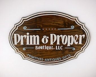 Custom Rustic Boutique Sign - Personalized Porch Decor for Antiques, Primitives & Gift Shops